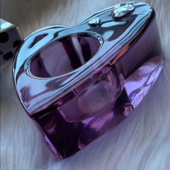Amethyst Purple Heart Tealight Holder By Partylite - Picture 1 of 7